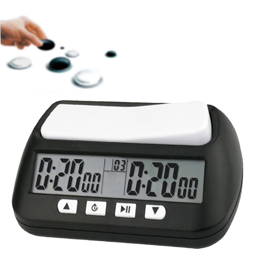 Reloj de ajedrez Cuenta atrás Digital Funciona con Pilas Función de Memoria multimodo Temporizador Almohadilla a Prueba de Golpes Relojes electrónicos para ajedrez Weiqi Chino, sin batería