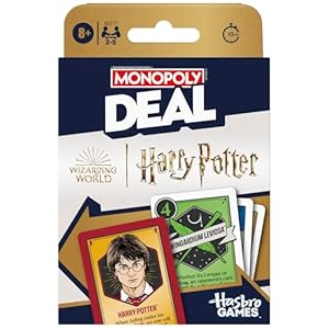 Monopoly Deal: Harry Potter Card Game | Family Games for Kids and Adults | Ages 8 and Up | 2 to 5 Players | 15 mins. | Travel Size