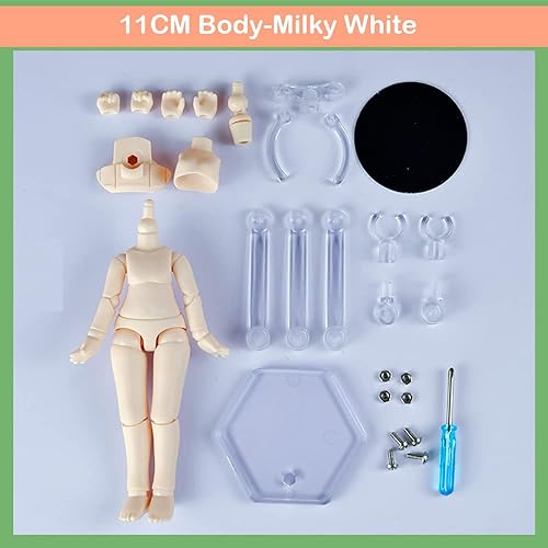 Miniatura 10 de Cuerpo de muñeca BJD escala 112 3.8 in4.3 in YMY2, figuras de acción corporal de repuesto, accesorios de muñeca (Super Blanco, 3.8 in)