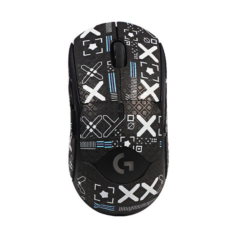SEEFY Anti-Slip Tape Compatible With Logitech G PRO X Superlight Wireless Gaming Mouse, Sweat Absorption Sticker, All-Inclusive Coverage (Black Printing)