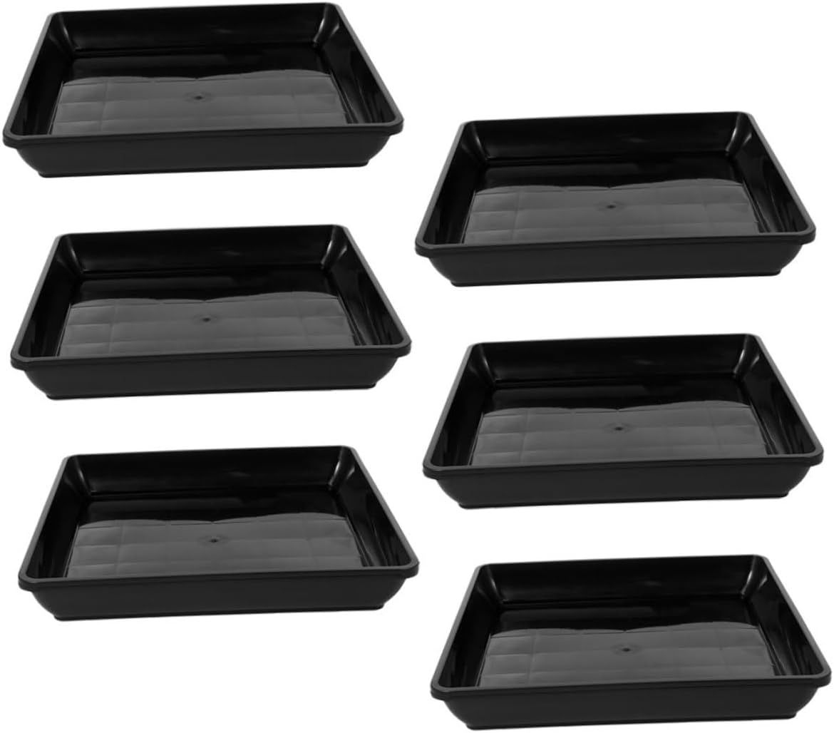 VICASKY 6pcs Flower Pot Square Trays Water Catcher Drip Trays for Plants Planter Pot Saucers for Decor