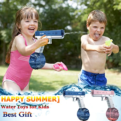 Electric Water Guns Up To 32Ft,Pitsol Water Guns With Drum, Automatic Squirt Guns Toy For Kids,Water Squirters For Kids & Adults Summer Pool Beach Party Electric Water Blasters (Blue -A) #TOP1