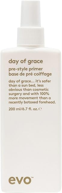 evo Day of Grace Pre-Style Primer - Leave-in Conditioner Heat Protectant Spray - Detangles and Smooths Hair - 200ml / 6.8 fl.oz