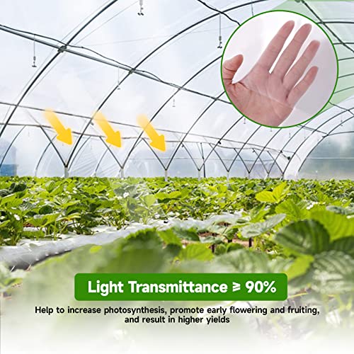 Topsoon Greenhouse Film 15 Feet By 40 Feet Uv Resistant Greenhouse Covering Plastic Lifespan Up To 4 Years Clear Polyethylene Film #TOP5