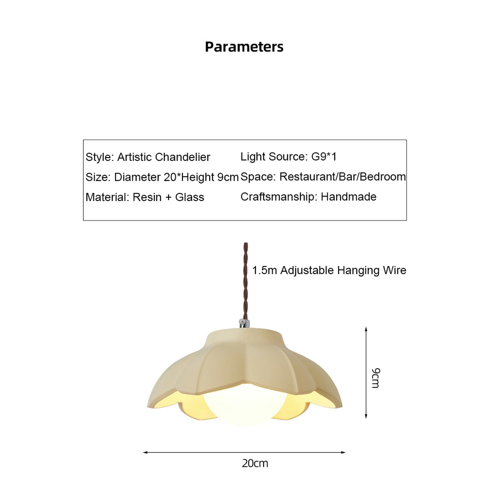 Franse crèmekleurige kroonluchter Scandinavische moderne hanglamp hars bloemvorm hangende plafondlamp voor meisjes slaapkamer restaurant eetkamer
