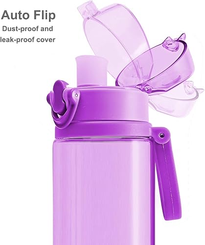 Miniatura 3 de Home Tune Botella de agua de 24 onzas para niñas escolares, tapa suave con pico sin BPA, a prueba de fugas, fácil de limpiar, sirena