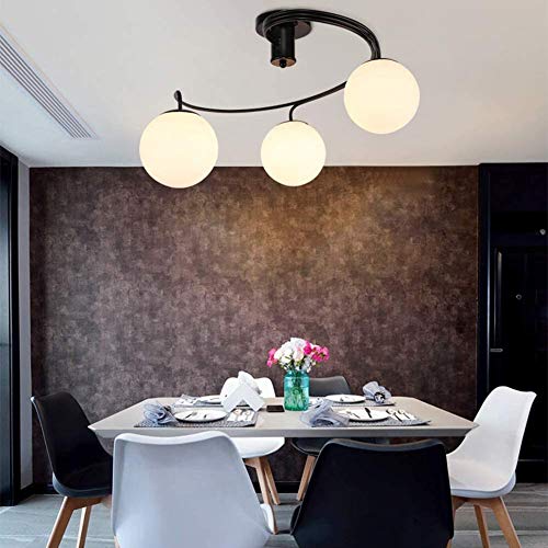 Plafonnier Rustique Moderne Noir à 3 têtes pour chambre et salon - 3