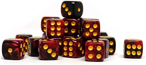 Miniatura 3 de Paquete de 25 dados D6 de 0.472 pulgadas, colección a juego de 6 dados con pipas (remolino de lava)