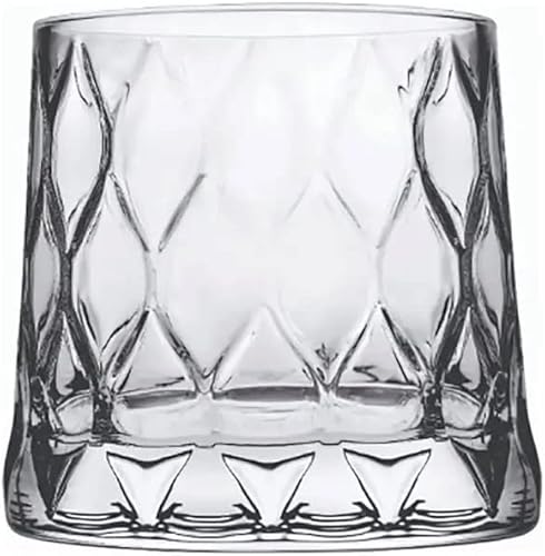 Miniatura 5 de Biandeco Juego de 4 vasos de whisky Leaf de 10 onzas vasos de barra baja de moda para beber bourbon whisky escocés cócteles coñac
