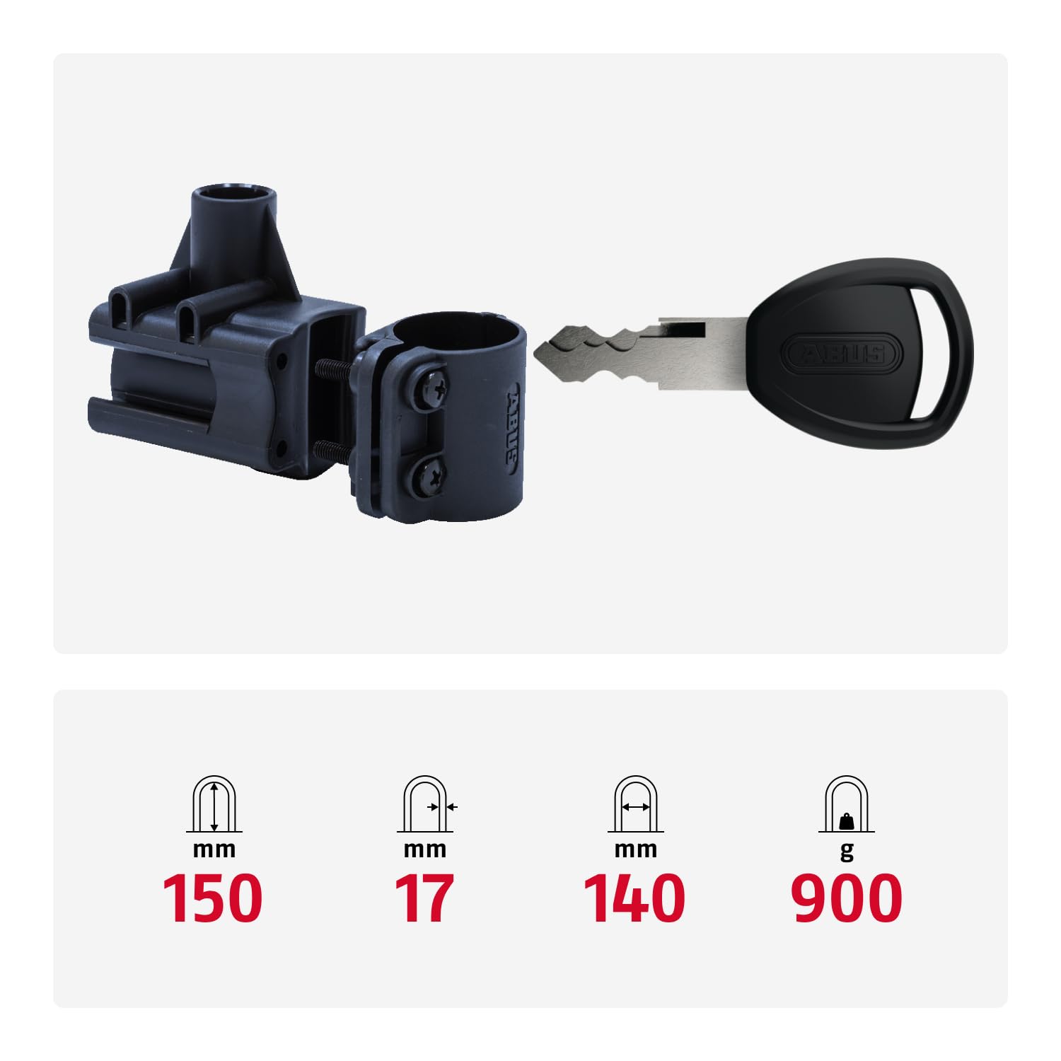 ABUS Ultimate 420 U-lock + staffa USH - Serratura per bicicletta con grillo rotondo e staffa - Livello di sicurezza 12