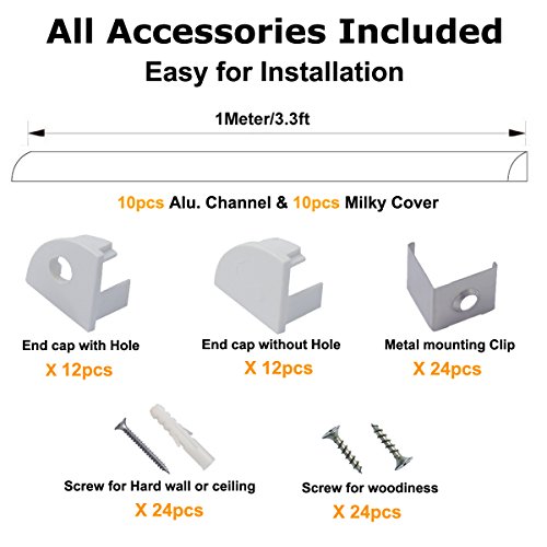 Hunhun CH-02-10 10-Pack 3.3Ft/1Meter V Shape Led Aluminum Channel System thumb #1