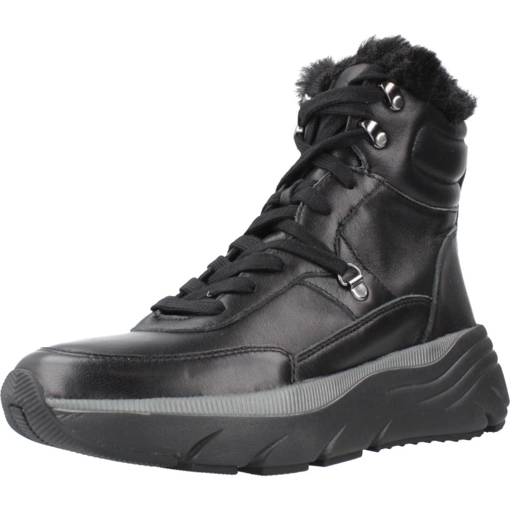 Geox Women's D Diamanta DSneaker, black, 4 UK