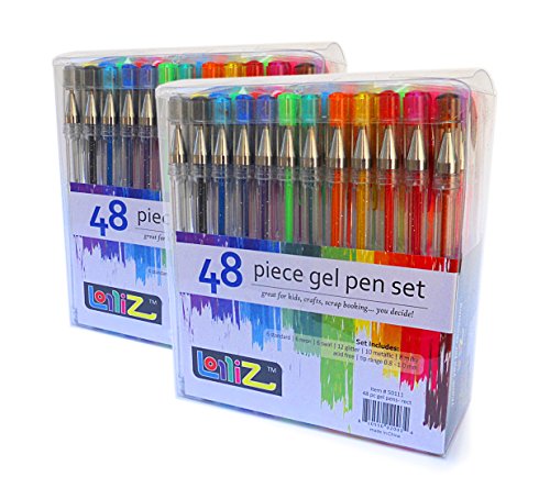 LolliZ Pack de 96 bolígrafos de gel, multicolores