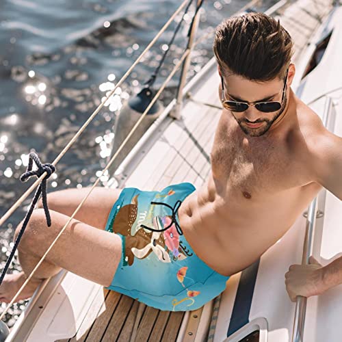 Short de plage à séchage rapide maillots de bain hommes JDEZ fleuri - 2