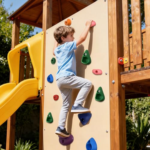 Image of 36 PCS Rock Climbing Wall For Kids, Rock Wall Climbing Holds, Adults Climbing Wall Grip Kits Holds Up To 230 Lbs For Outdoor Indoor Home Playground Play Set