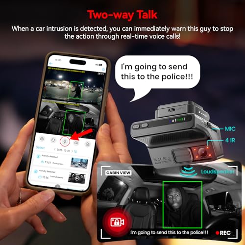 Image of IIWEY 4G LTE Dash Cam with Live-Streaming, Anti-Theft Car Security Camera, Instant Alert via App, Cloud & SD Storage, 2K+1080P Front Inside, No Screen, IR Night Vision, 24 /7 Parking Mode, GPS, OBD