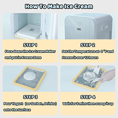 Image of JoyMech Ice Cream Roll Maker Rolled Ice Cream Machine, Sweet Spot Pan, Instant Cold Plate, Ideal for Making Rolled Ice Cream Soft Serve Slushies Frozen Yogurt Sorbet and Gelato (Yellow)