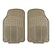 FH Group Car Floor Mats - Heavy-Duty Rubber for Cars, Universal Fit Rear Set, Trimmable, ClimaProof Floor Mats For Most Sedan, SUV, Truck, Beige