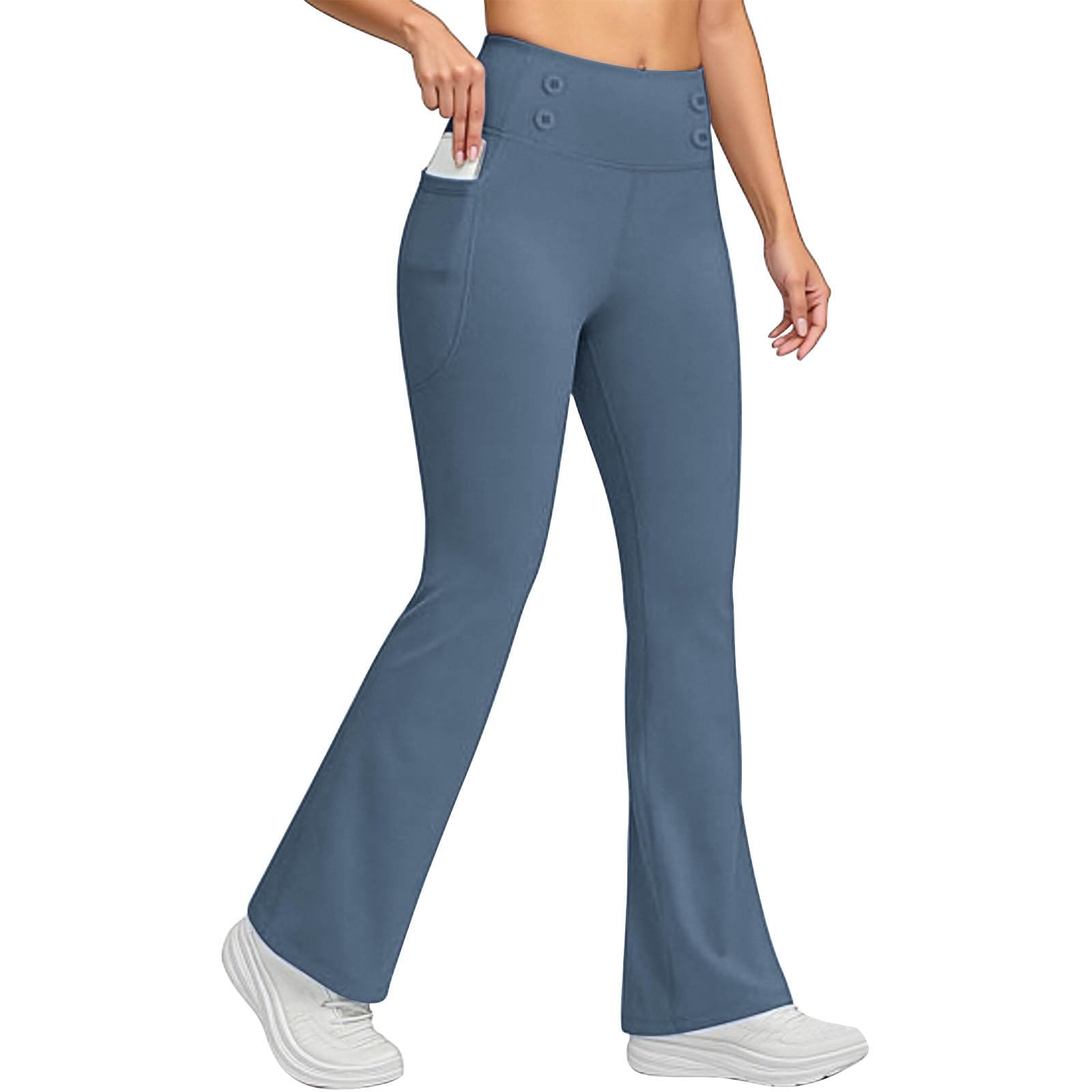 Borniu Womens Flare Leggings Over The Belly Casual Yoga Pants Activewear Workout Leggings High Waisted Support Pants