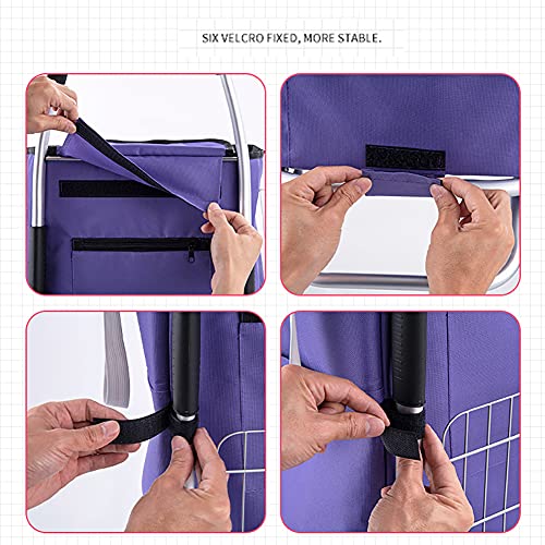 Trolley-Tasche Faltbar Einkaufswagen Abnehmbar Leise 8 Räder (2 Universalrollen) Schwerlast 80kg Groß 45L Wasserdicht Kühltasche Treppen steigen Reisen Picknick Sackkarre Einkaufstrolley – Bild 8