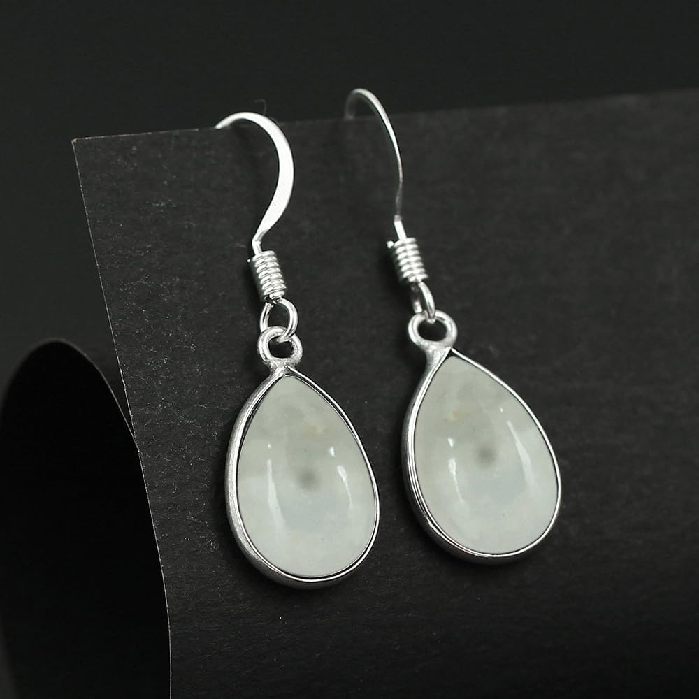14K Yellow Gold Plated & Silver Plated Natural Gemstone Dangle Earrings for Women - Pear Shape Light Weight Trendy Birthstone Handmade Dangle & Drop Earrings Jewelry - Gifts for Her