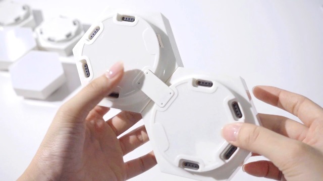 Hinzonek 8pcs Hexagon Lights With Remote, Smart DIY Hexagon Wall Lights Dual Control Hexagonal Led Light Panels Usb Power Geometry Hex Touch Used Game Room Decor P