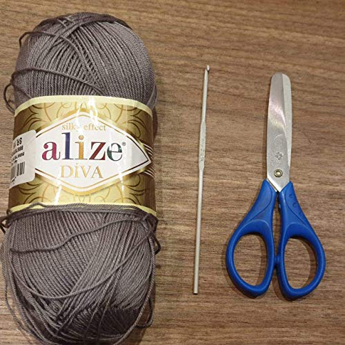 Image of Alize Diva Silk Effect 100% Microfiber Acrylic Yarn 1 Ball skeins 100gr 383yds Color (110 - Yellow)