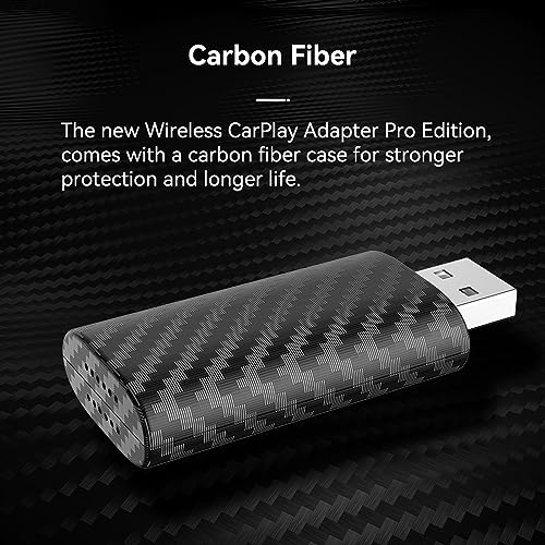 Adaptador Carplay Sem Fio, Com Fio para Conversor Carplay Sem Fio Dongle Shell de Fibra de Carbono P