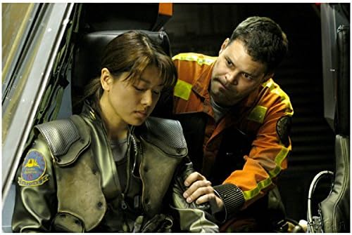 Lt. Sharon 'Boomer' Valerii and Chief Galen Tyrol in Cockpit - Battlestar Galactica 8x10 Photograph - HQ - BSG