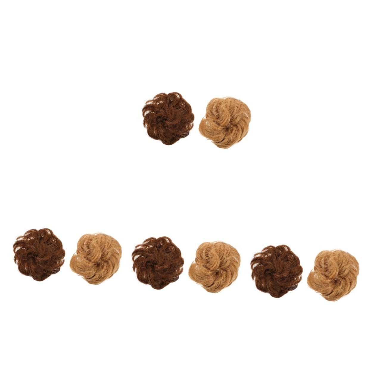 Extensions chignon bouclé FRCOLOR (8 pcs) pour chignons et queues de cheval - 8