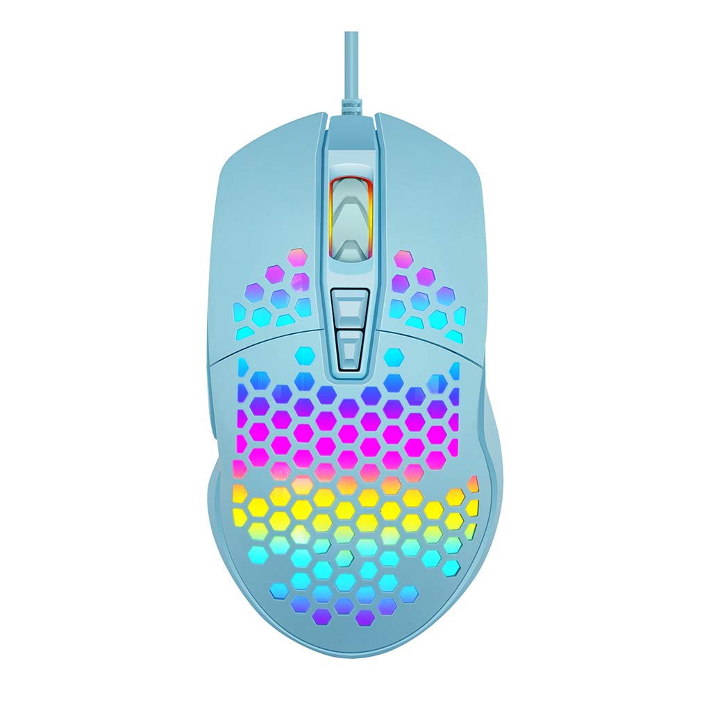 lyqdxd Gaming Mouse Color Changing Light Gaming Mouse fixed Backlit Mouse Hollow Honeycomb Pattern Gaming Mouse for Game Tools