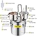 VEVOR Alcohol Still 5GAL/20L, Alcohol Distiller with Thumper Keg, Distillery Kit for Alcohol with Copper Tube & Build-in Thermometer & Water Pump