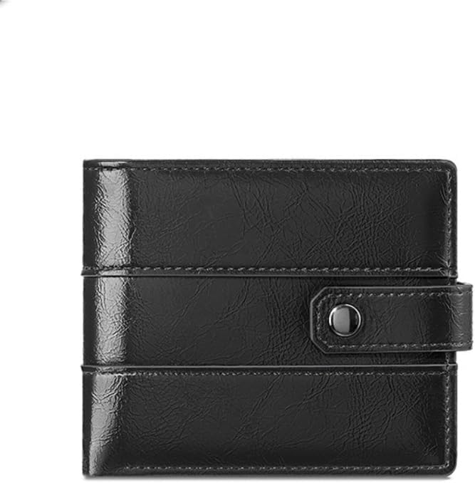 Men's Short Wallet Er Fold Multi-card Slot Money Pu Zipper Coin Purse