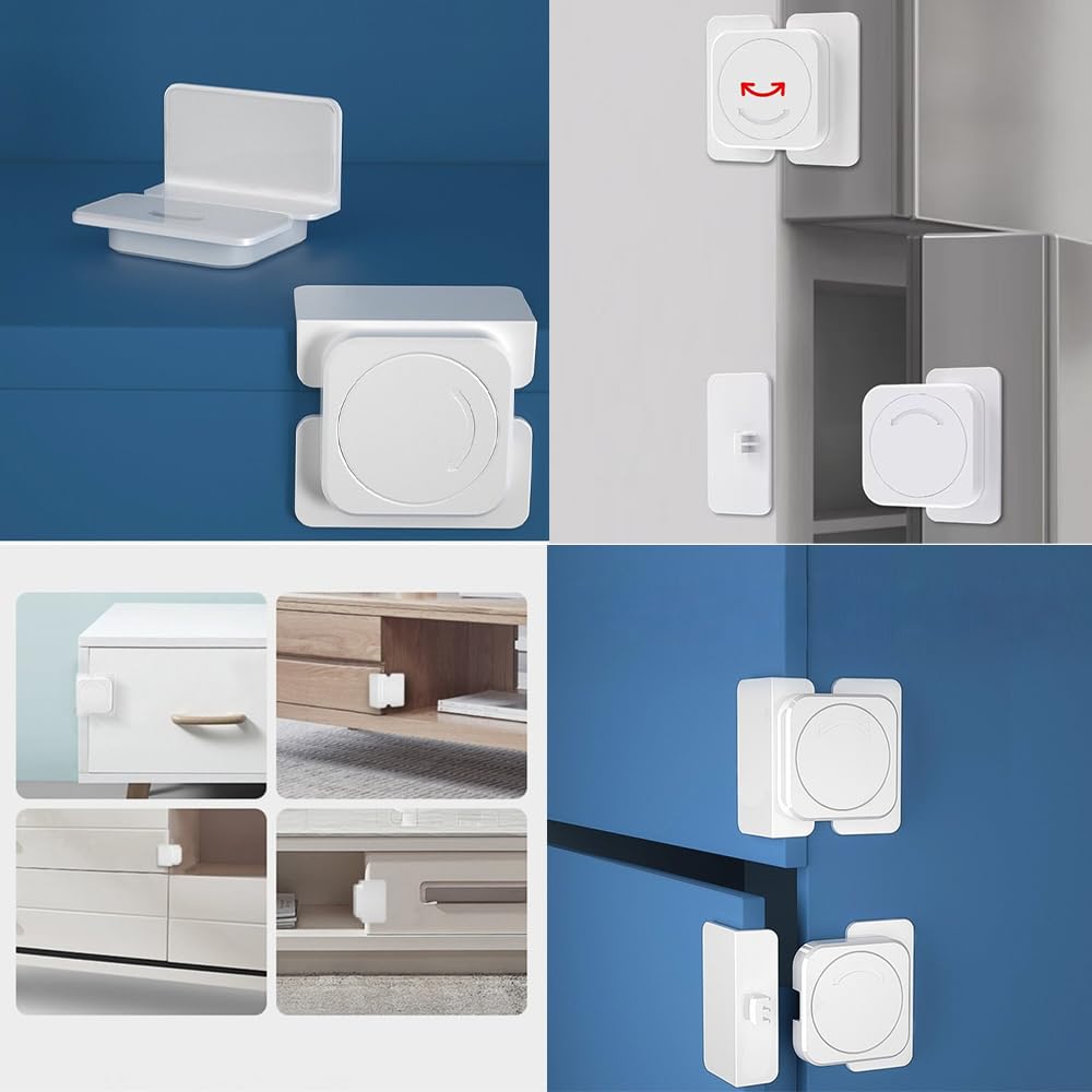 Kit de cerraduras de seguridad para niños, cerraduras de armario, cerraduras de cajón a prueba de niños, seguridad para armarios, refrigeradores, cajones, refrigeradores, cocinas, protectores