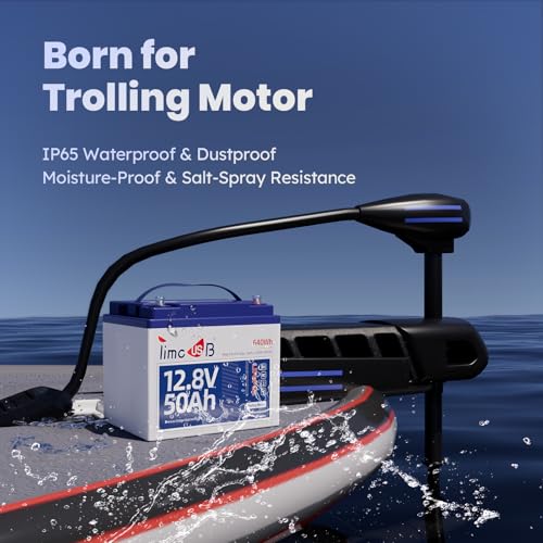Image of Timeusb 12V 50Ah Trolling Motor LiFePO4 Lithium Battery with Low-Temp Protection, 15000 Deep Cycle, Max. 60A Current at 30mins, 12V Battery for 20~70lb Boat Motor, Fish Finder, Instrument Panel etc.
