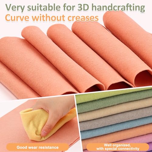 xseino 12 rolls 834x3534 14mm thick soft felt fabric sheet 12 assorted morandi series colors felt pack for diy craft sewing squares nonwoven patchwork