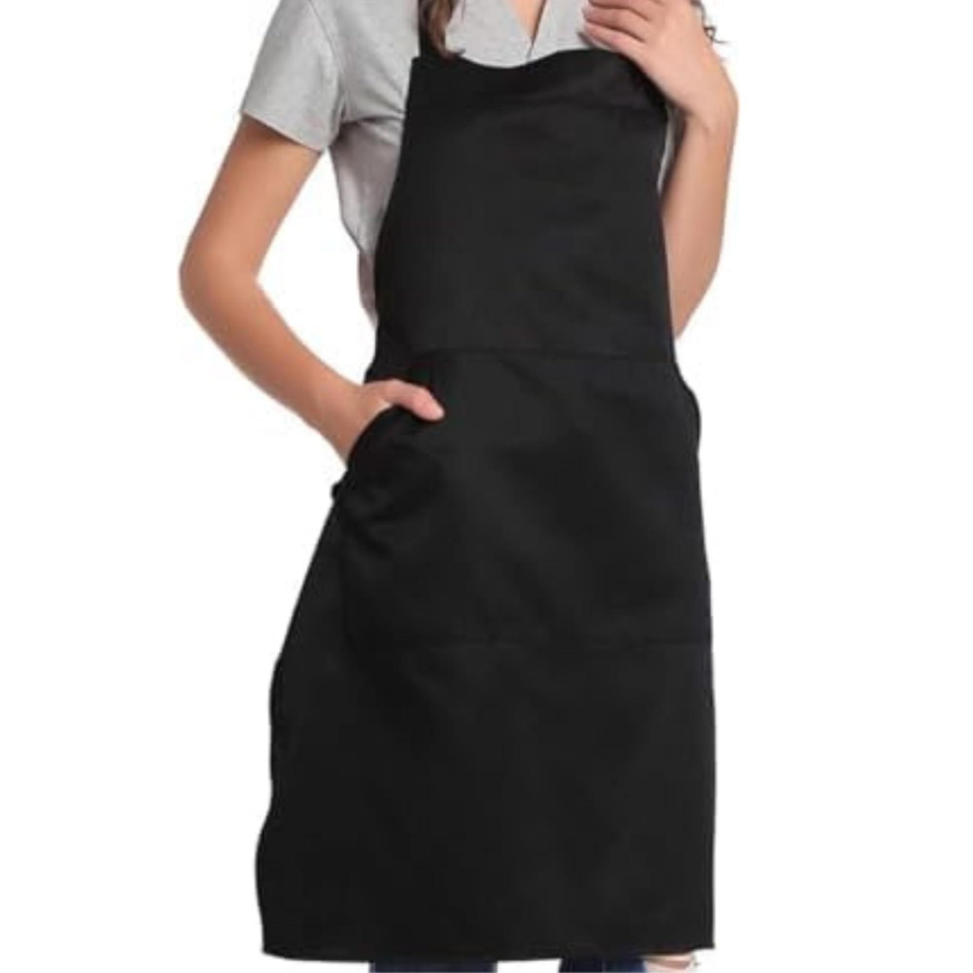 Khoji & Meeni Aprons with 2 Pockets Unisex Aprons for Home Kitchen Restaurant, Coffee House, Adjustable Neck Strap - Image 3