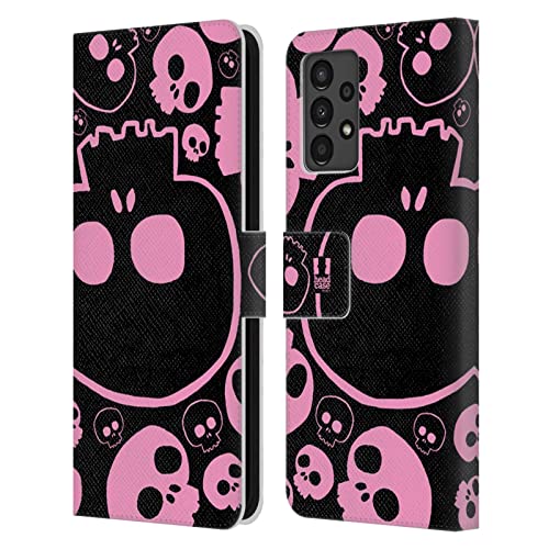 Étui Rose Crânes Samsung Galaxy A13 anti-rayures avec porte-cartes
