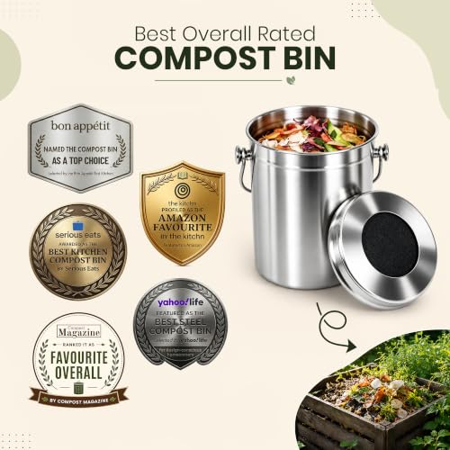 Epica 1.3-Gallon Stainless Steel Kitchen Bin