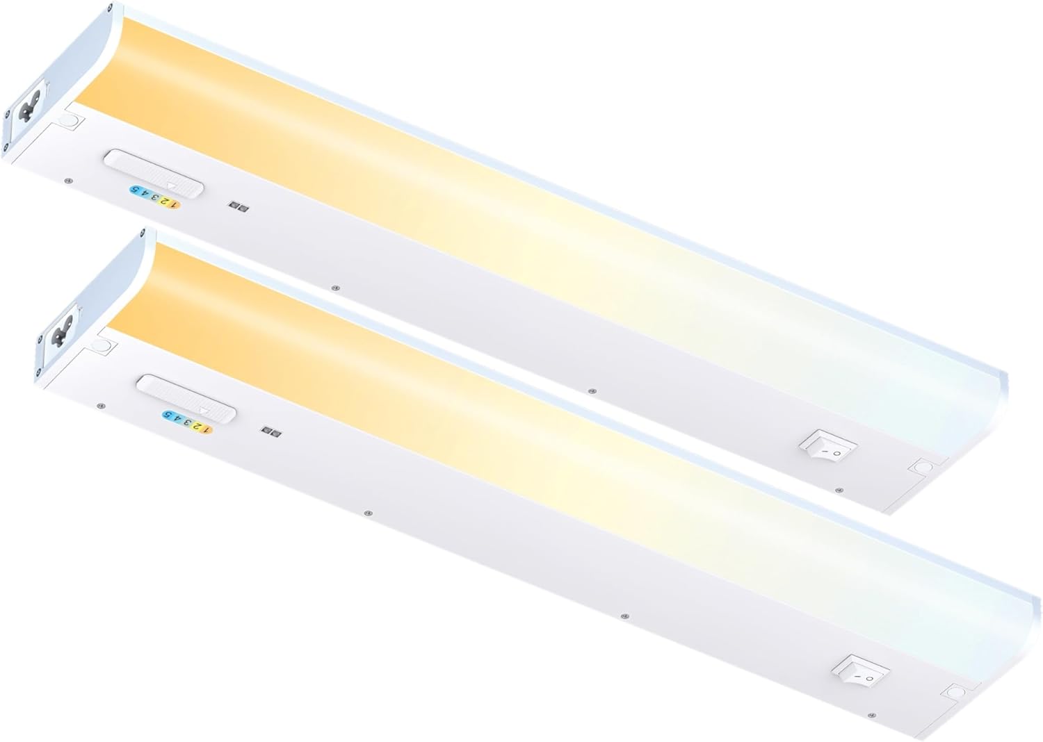 Hardwired Under Cabinet Lighting, 2700-6500K Adjustable White, Warm, Daylight or Cool White Color, Dimmable by Have Wave Sensor, Super Birght Cabinet Lights for Kitchen, Workbench (2, 18 INCH)