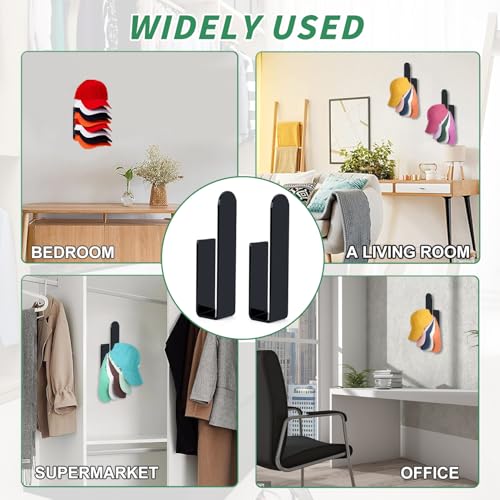 lemgyiamz Cap Halterung Wand, Selbstklebende Kappenhalter, MüTzen Aufbewahrung zur Aufbewahrung Von Kappen, Mehrzweck Basecap Halterung Wand für Baseball Kappe Schals Taschen 2 StüCk