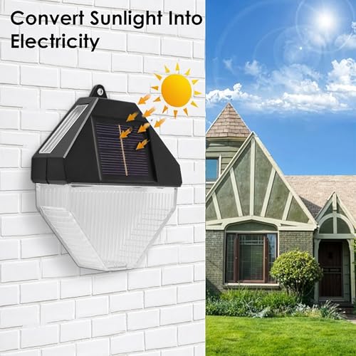 Image of Gesto Plastic Solar Outdoor,LED Fence & Deck Lights,Waterproof Solar Lights for Garden,Patio,Pathway,Wall,Stair & Yard Decoration,Balconies,Automatic Day Off & Night On Function(Pack of 2),Black