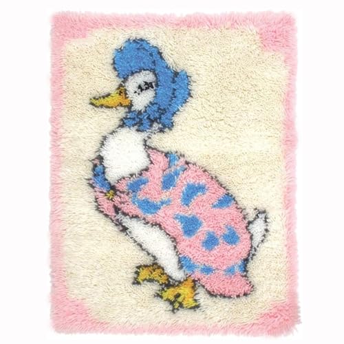 UXIYI Latch Hook Kits for Adults,Pre-Printed Canvas DIY Rug Making Kit Crochet Yarn Kits for Beginners,Crafts Carpet for Home Decoration Festival Gift,Duck,20.5''x15''