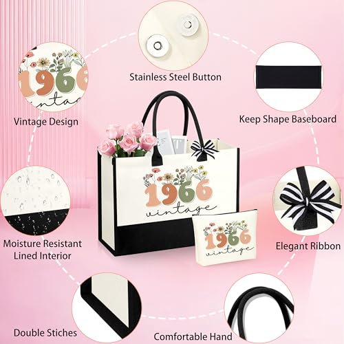 Set vintage 60 cumpleaños para mujer bolso y cosmetiquera miniatura 3