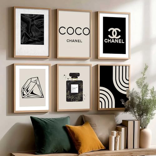 Image of kotart - Fashion Brand Coco Poster with Frame for Bedroom Living Room | Salon Wall Decor (14X20 Inch, B) Pack of 6