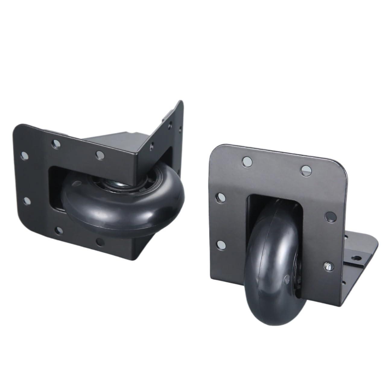Schwerlast-Eckrollen mit versenkter Oberfläche, 2-teilig, verdeckte Metallräder, richtungsgebunden, for Werkzeugkoffer