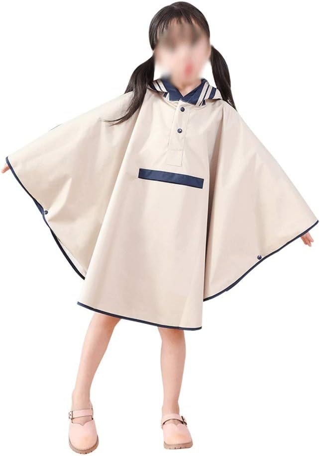 Kids Raincoats for Girls for Waterproof Windproof Rainwear Hat Eaves Design Breathable Comfortable Poncho Raincoat(L Suitable for Height:115-140CM)