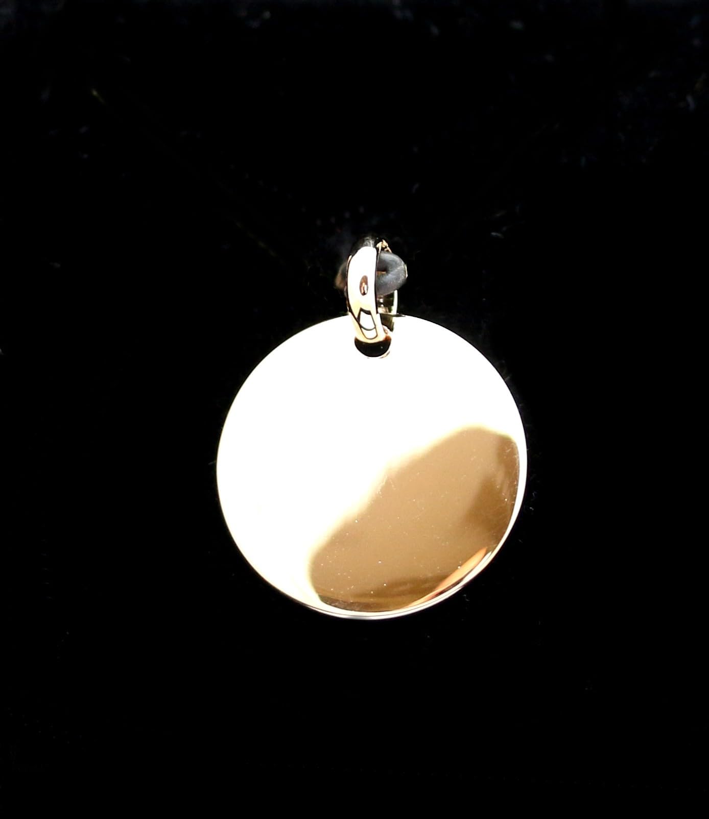 médaille ronde à graver 2cm - pendentif personnalisable en plaqué Or véritable - gravure gratuite incluse