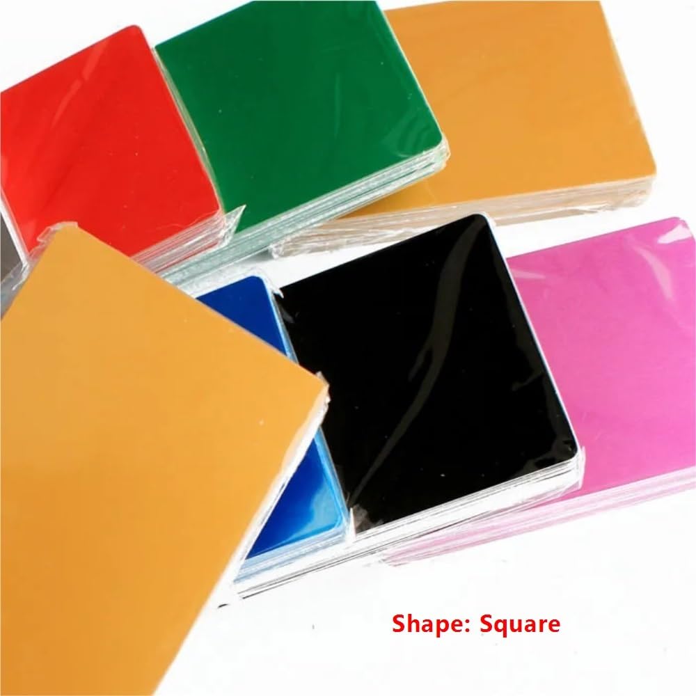 100 lamiere colorate in lega di alluminio - lastra piatta e sottile da 3,4 x 2,1 pollici, spessore 0,5 mm/0,2 mm(Red,0.5mm)
