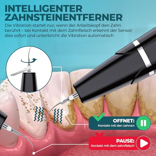 Zahnsteinentferner | Ultraschall Zahnreinigung für Zuhause | Individuelle Pflege danke 5 Modi |Leistungsstarke & wiederaufladbare Batterie | Einfache Anwendung durch LED-Licht